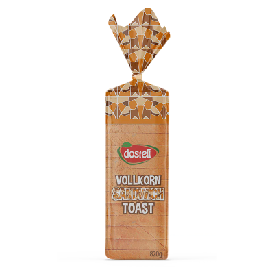 Dosteli teljes kiőrlésű szendvics toast kenyér 820g