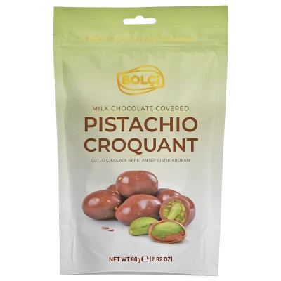 Bolci tejcsokoládéval bevont pisztácia 80g