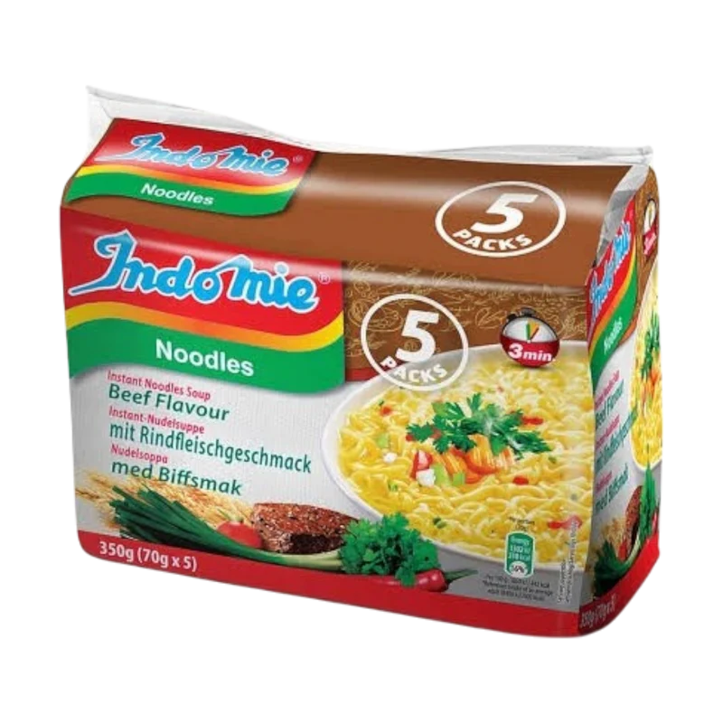 Indomie Noodles - Tésztaleves marhahúsos ízesítéssel - 5x70g